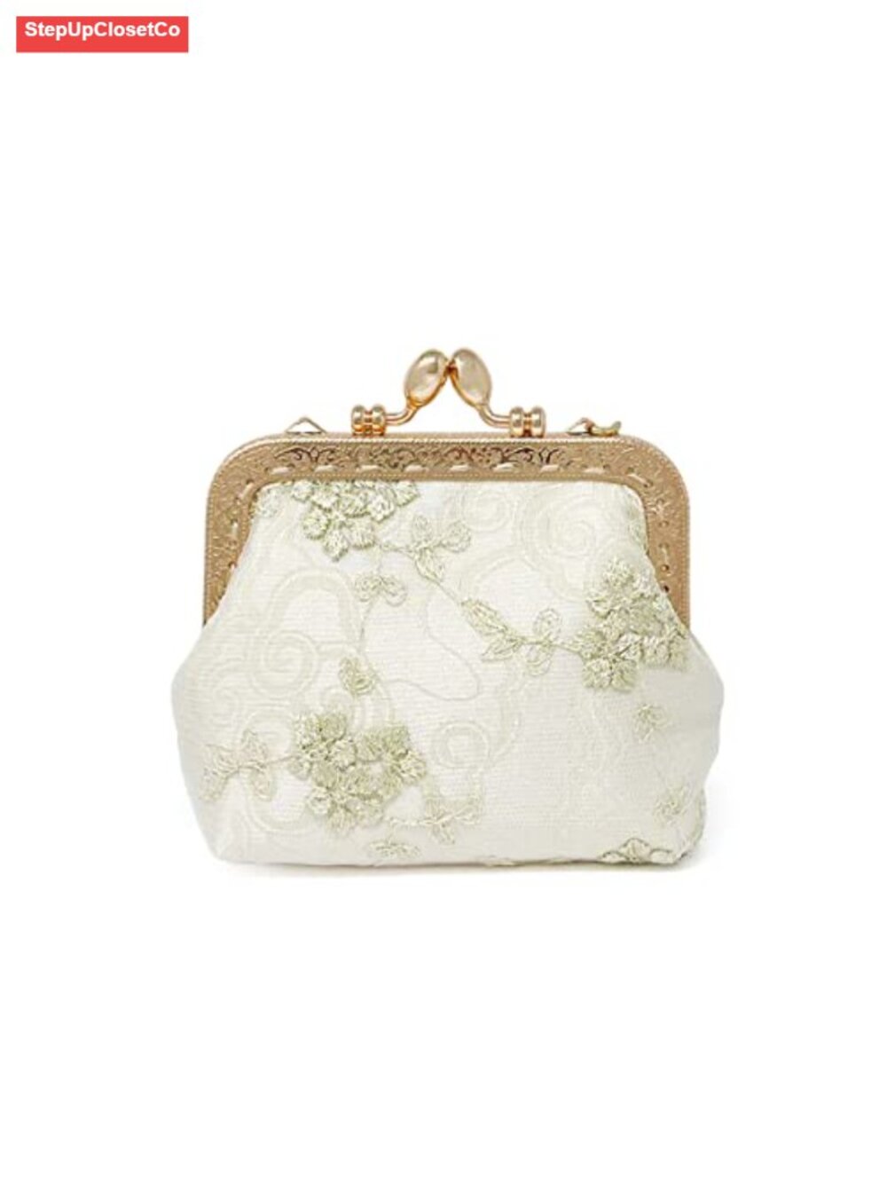 Vintage Floral Lace Coin Purse Wallet with Key Chain - Picture 1 of 6